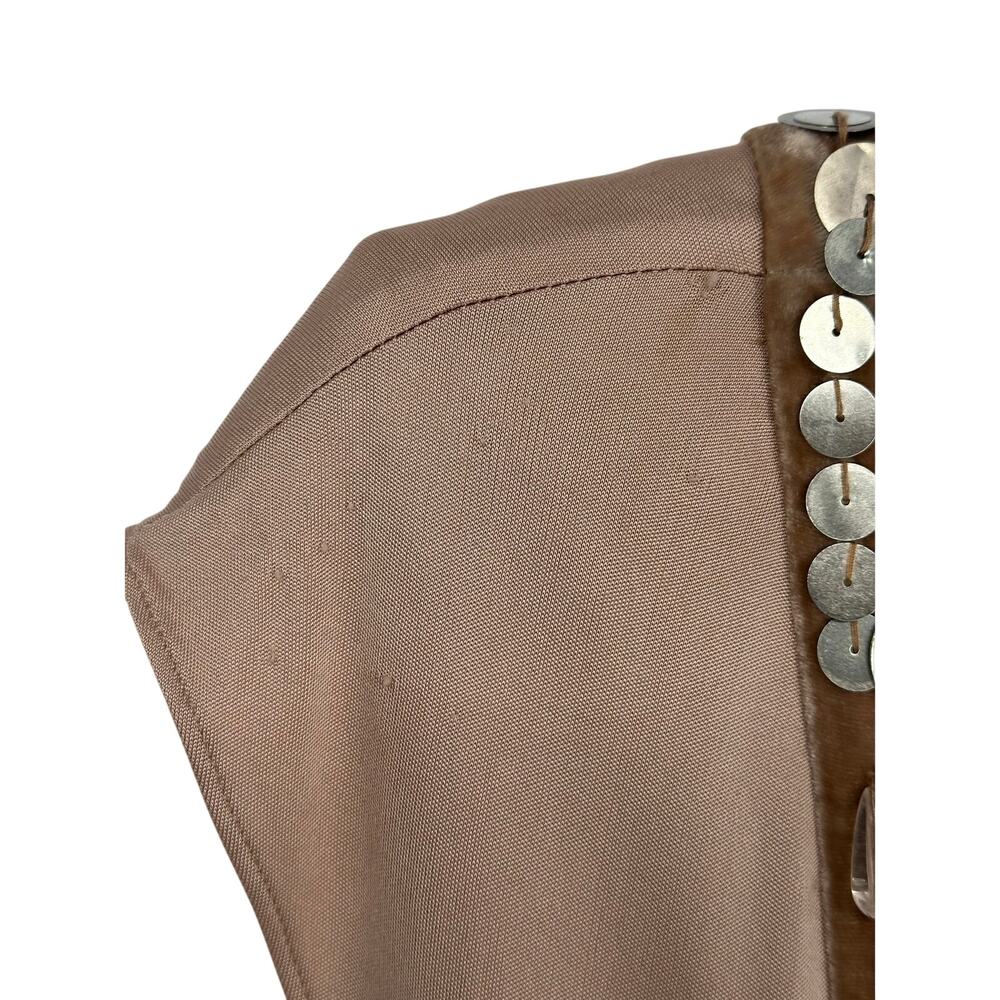 Nanette Lepore Silk Velvet Mini Dress Womens 4 Cream Beaded Embellished Cocktail - Picture 6 of 11